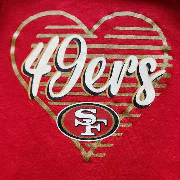 NFL Team Apparel San Francisco 49ers Girls Bodysuit 0-3 months with Bib 2 Piece - Picture 6 of 11